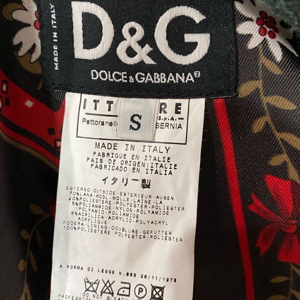 🌟 VINTAGE DOLCE & GABBANA Hunter Green Blazer RARE - Picture 8 of 8